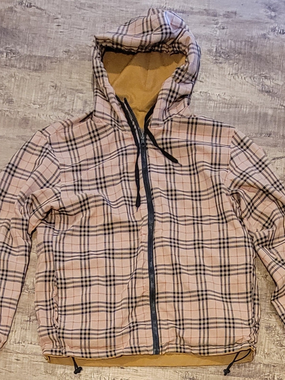 Brown/Black Men's Small Burberry Reversible Light Weight Jacket